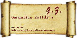 Gergelics Zoltán névjegykártya